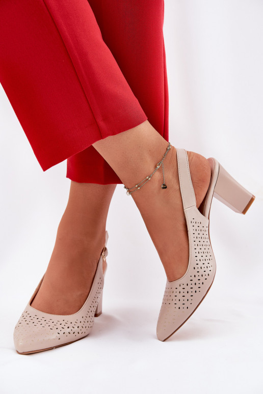 OpengeInerkte sandalen Ze Szpiczastymi Noskami met hakken Sergio Leone SK163 beige OpengeInerkte sandalen Ze Szpiczastymi Noskami met hakken Sergio Leone SK163 beige