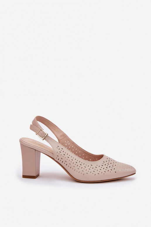 OpengeInerkte sandalen Ze Szpiczastymi Noskami met hakken Sergio Leone SK163 beige OpengeInerkte sandalen Ze Szpiczastymi Noskami met hakken Sergio Leone SK163 beige