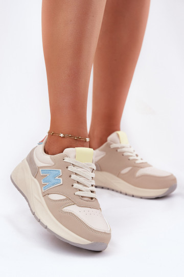 Sneakers model schoenen Dames met platform beige Tenanela 2