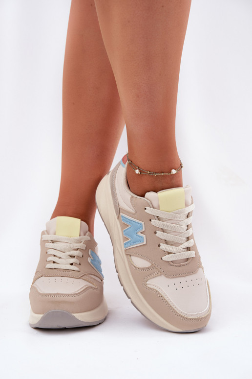 Sneakers model schoenen Dames met platform beige Tenanela Sneakers model schoenen Dames met platform beige Tenanela