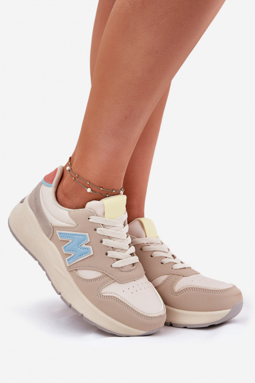 Sneakers model schoenen Dames met platform beige Tenanela Sneakers model schoenen Dames met platform beige Tenanela