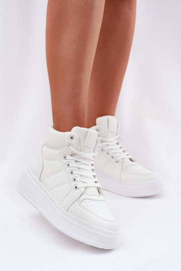 Hoge sneakers voor dames met platform witte kleur Tillive