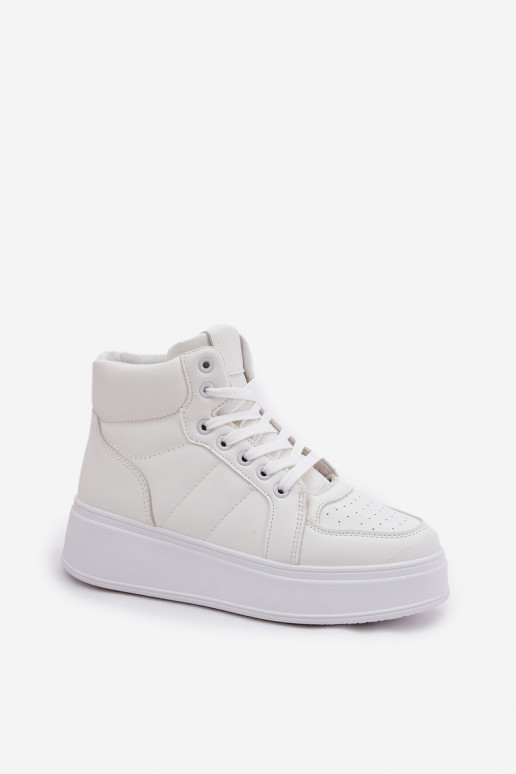 Hoog Sneakers model schoenen Dames met platform Initte kleur Tillive Hoog Sneakers model schoenen Dames met platform Initte kleur Tillive