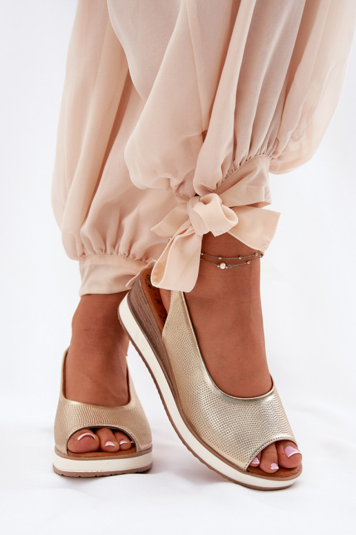 Leer Platform sandalen Artiker 56C2312 gouden kleur