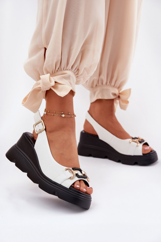 Dames sandalen Dames Op de INig en platform met ornamenten Artiker 56C1588 Initte kleur