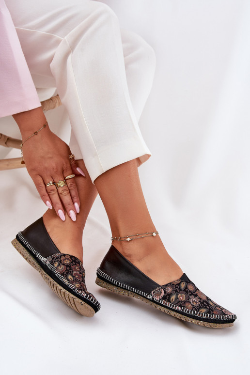 Leer Met patroon Ballerinas Het heeftciejka T1929-71 zInart