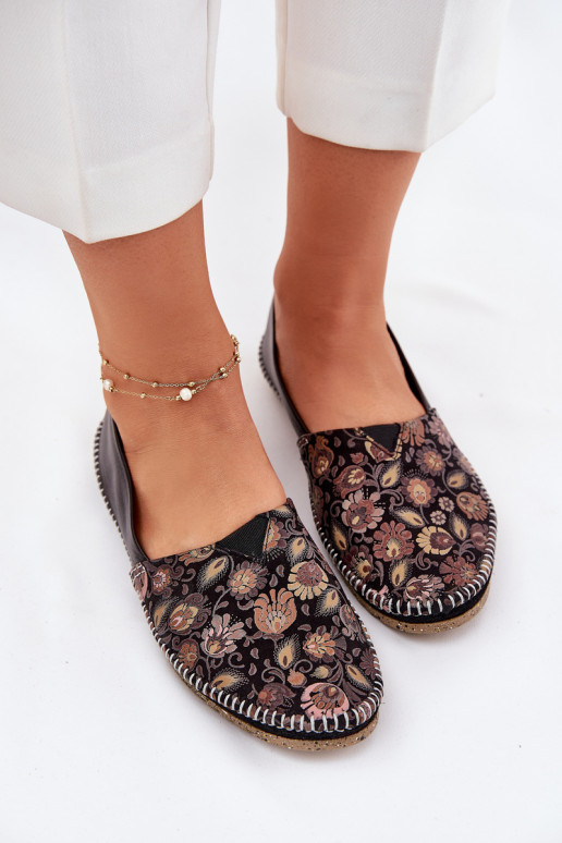 Leer Met patroon Ballerinas Het heeftciejka T1929-71 zInart