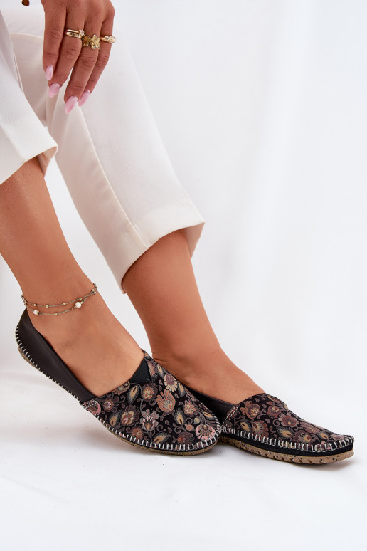 Leer Met patroon Ballerinas Het heeftciejka T1929-71 zInart