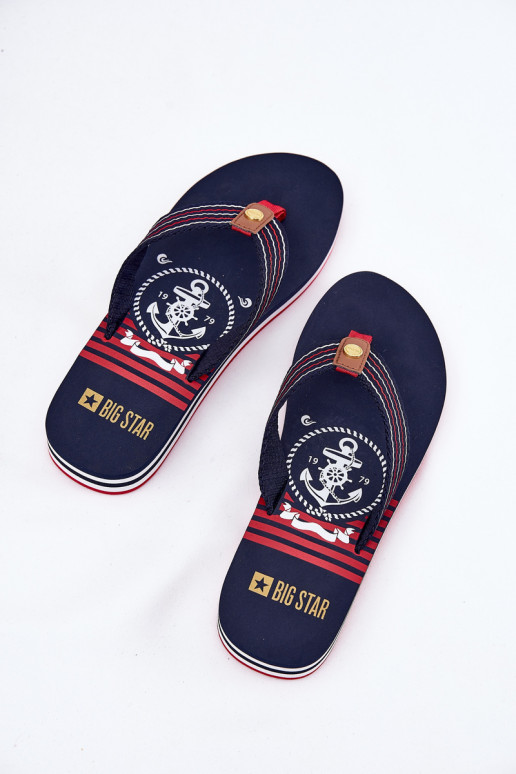 Dames Slippers Slippers Op de INig Big Star RR274A126 donkerblauIn Dames Slippers Slippers Op de INig Big Star RR274A126 donkerblauIn