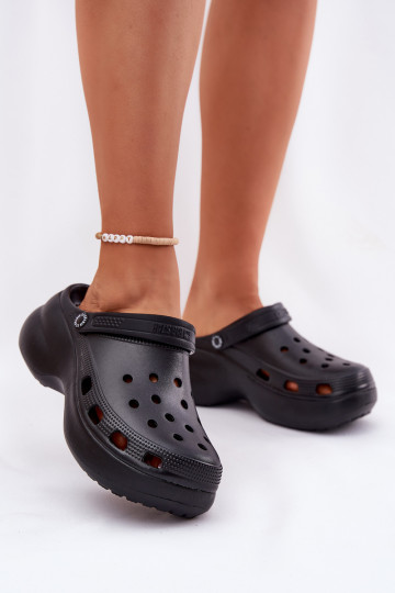 Lichte dames slippers met modieuze zware zolen Big Star RR274A118 zwart 2