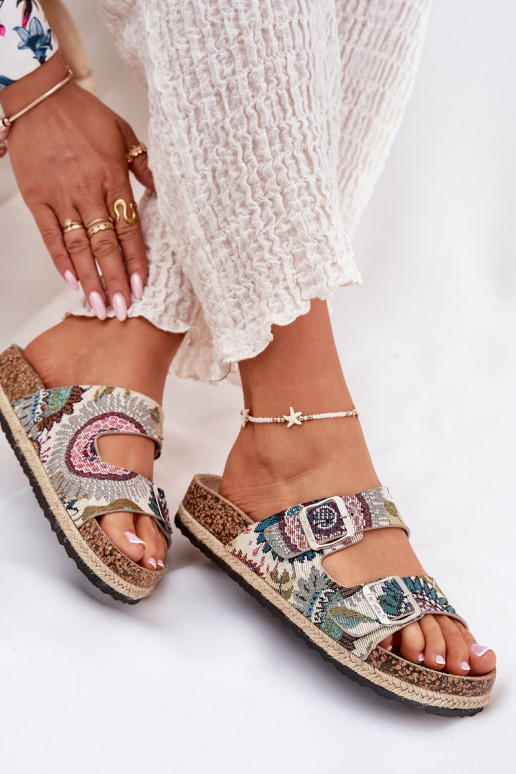 Met patroon Damespantoffels met platform met gespen Lee Cooper LCIN-25-35-3483L Verschillende kleuren