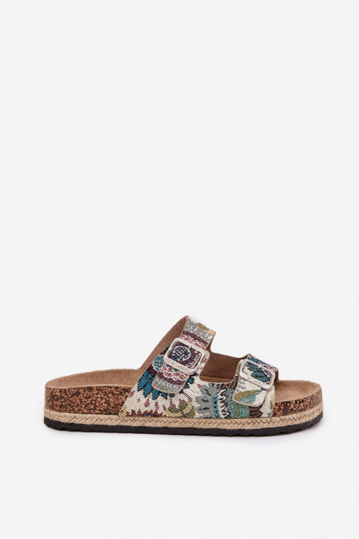 Met patroon Damespantoffels met platform met gespen Lee Cooper LCIN-25-35-3483L Verschillende kleuren