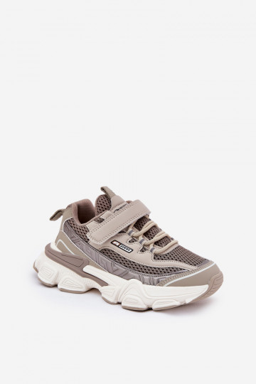 Sneakers model schoenen schoenen Kindersneakers met zelfklevende bevestigingsmiddelen kaki kleuren Ronivelle