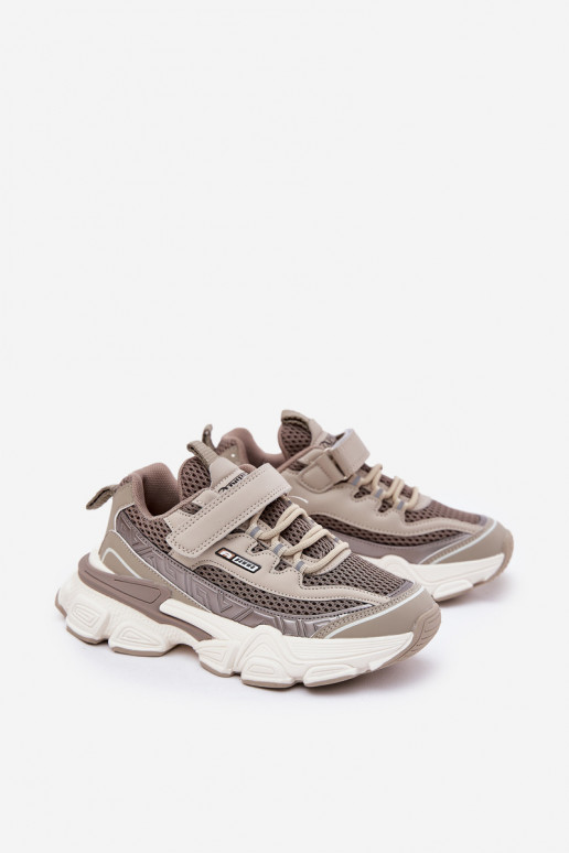 Sneakers model schoenen schoenen Kindersneakers met zelfklevende bevestigingsmiddelen kaki kleuren Ronivelle Sneakers model schoenen schoenen Kindersneakers met zelfklevende bevestigingsmiddelen kaki kleuren Ronivelle