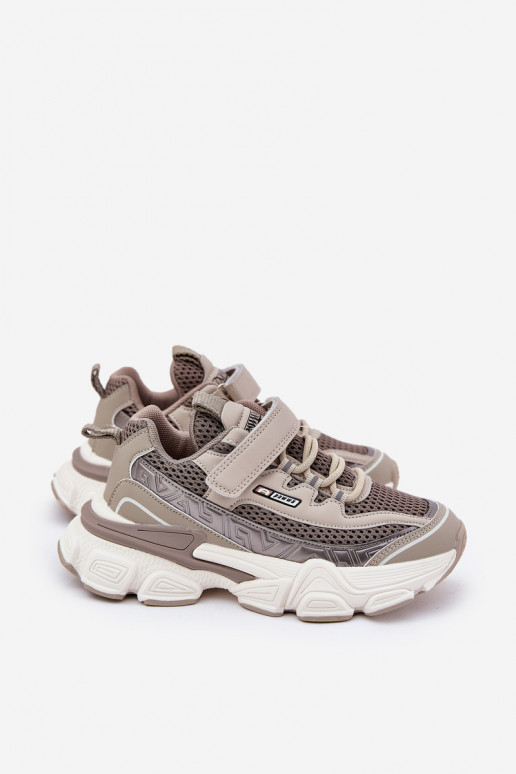 Sneakers model schoenen schoenen Kindersneakers met zelfklevende bevestigingsmiddelen kaki kleuren Ronivelle Sneakers model schoenen schoenen Kindersneakers met zelfklevende bevestigingsmiddelen kaki kleuren Ronivelle