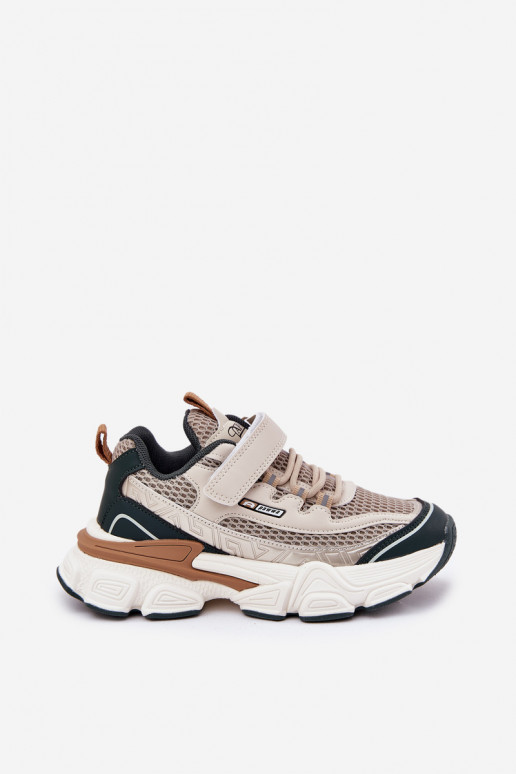 Sneakers model schoenen schoenen Kindersneakers met zelfklevende bevestigingsmiddelen beige Ronivelle