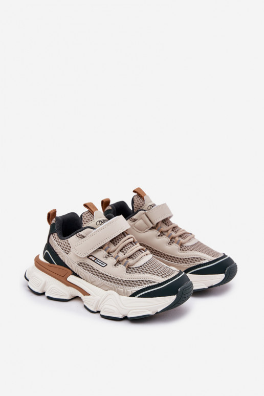 Sneakers model schoenen schoenen Kindersneakers met zelfklevende bevestigingsmiddelen beige Ronivelle