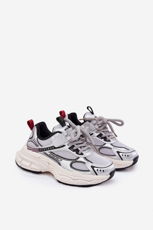 Sneakers model schoenen Kinderen Op dikke zool zilvere kleur Xairana