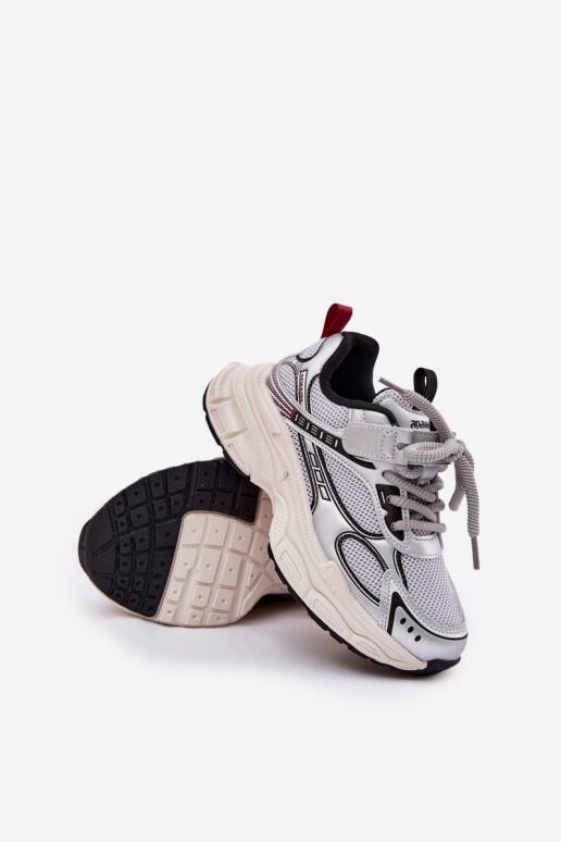 Sneakers model schoenen Kinderen Op dikke zool zilvere kleur Xairana