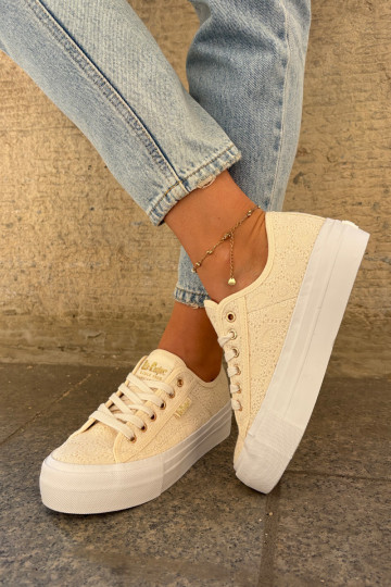 Vrijetijdsschoenen met kant Lee Cooper LCIN-25-31-3440L beige