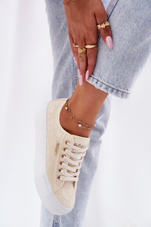 Vrijetijdsschoenen met kant Lee Cooper LCIN-25-31-3440L beige Vrijetijdsschoenen met kant Lee Cooper LCIN-25-31-3440L beige