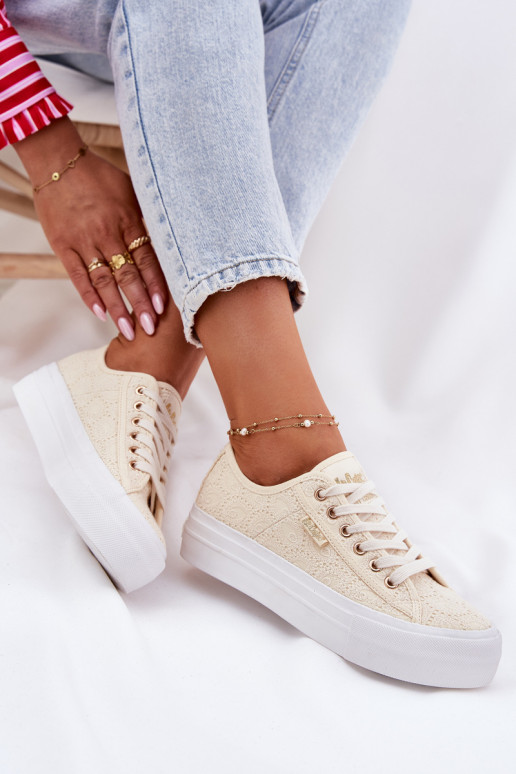 Vrijetijdsschoenen met kant Lee Cooper LCIN-25-31-3440L beige Vrijetijdsschoenen met kant Lee Cooper LCIN-25-31-3440L beige