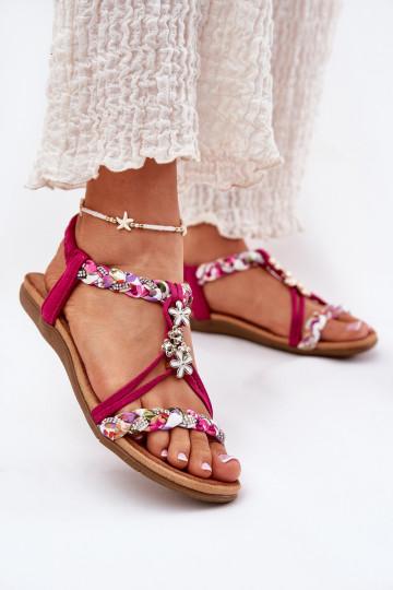 Sandalen voor dames Z Plecionymi Paskami I Przypinkami Artiker 56C1314 roze 2