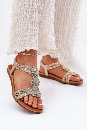 Sandalen voor dames Z KoronkoInym Een rolmodel Artiker 56C1281 gouden kleur 2