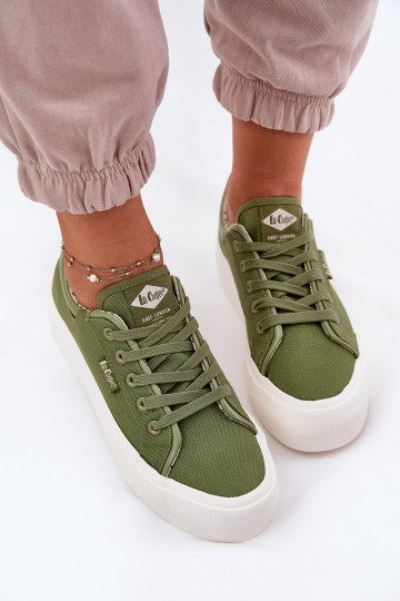 Vrijetijdsschoenen met platform Lee Cooper LCIN-25-31-3449L groene kleur