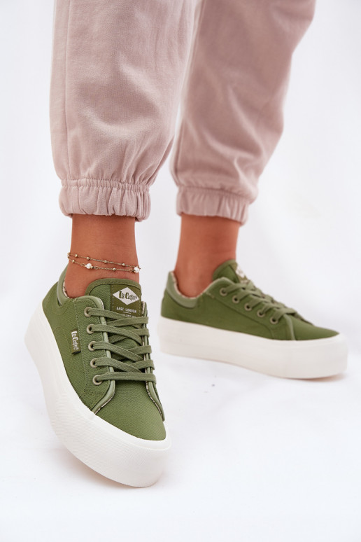 Vrijetijdsschoenen met platform Lee Cooper LCIN-25-31-3449L groene kleur Vrijetijdsschoenen met platform Lee Cooper LCIN-25-31-3449L groene kleur