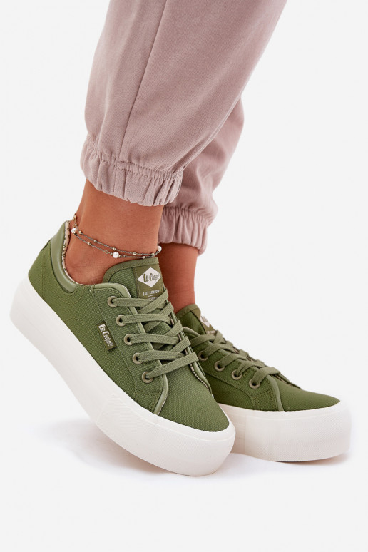 Vrijetijdsschoenen met platform Lee Cooper LCIN-25-31-3449L groene kleur Vrijetijdsschoenen met platform Lee Cooper LCIN-25-31-3449L groene kleur