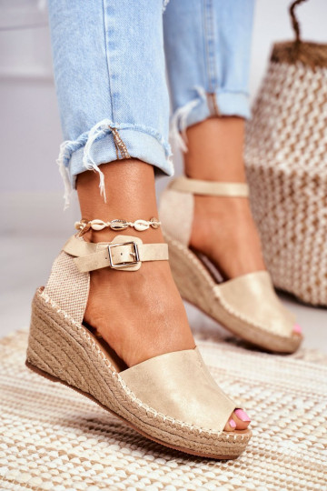 sandalen met platform gouden kleur Het heeftritta