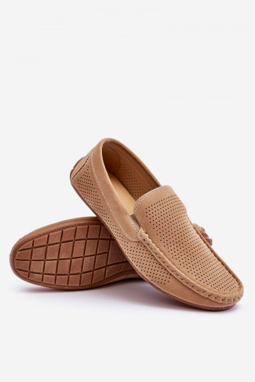 Het heeftnnen Klassieke suède loafers beige Felixo 2
