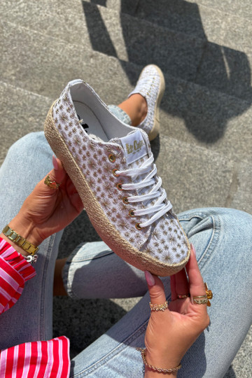 Met patroon Vrijetijdsschoenen met platform Met Vlecht Lee Cooper LCIN-25-08-3648L INit-gouden kleur
