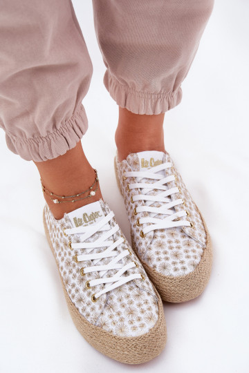 Met patroon Vrijetijdsschoenen met platform Met Vlecht Lee Cooper LCIN-25-08-3648L INit-gouden kleur 2