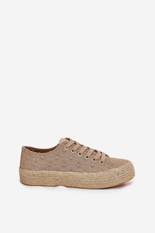 Gepatineerde casual schoenen met platform Lee Cooper LCIN-25-08-3646L in chaki Gepatineerde casual schoenen met platform Lee Cooper LCIN-25-08-3646L in chaki