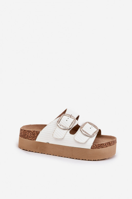 Damespantoffels Platformie met gespen Lee Cooper LCIN-25-35-3496L Initte kleur Damespantoffels Platformie met gespen Lee Cooper LCIN-25-35-3496L Initte kleur