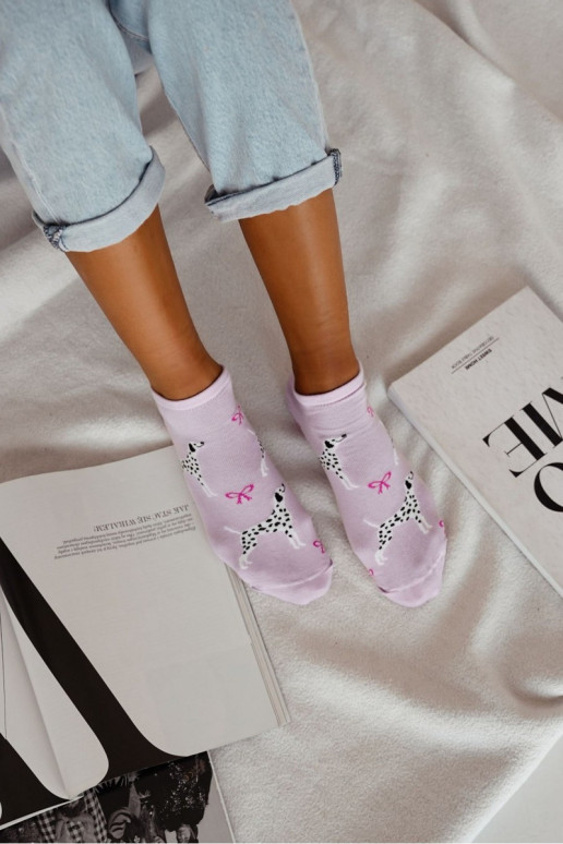 Sokken Dames Dalmatyńczyk Paars Sokken Dames Dalmatyńczyk Paars