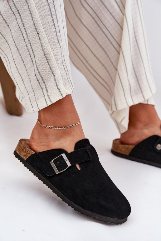 Suede pantoffels Klompen Dames met gespen Big Star RR274A384 zInart