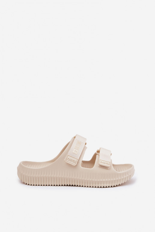 LichtgeInicht pantoffels Damespantoffels Z met lijmbevestigingami Big Star RR274A529 beige