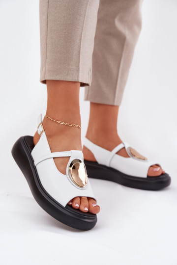 Leer Elegante stijl Dames sandalen S.Barski GR51-603 Initte kleur 2