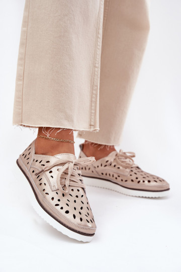 schoenen Leer Dames S.Barski LR51-611 gouden kleur