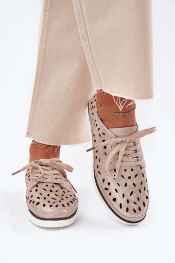schoenen Leer Dames S.Barski LR51-611 gouden kleur 2