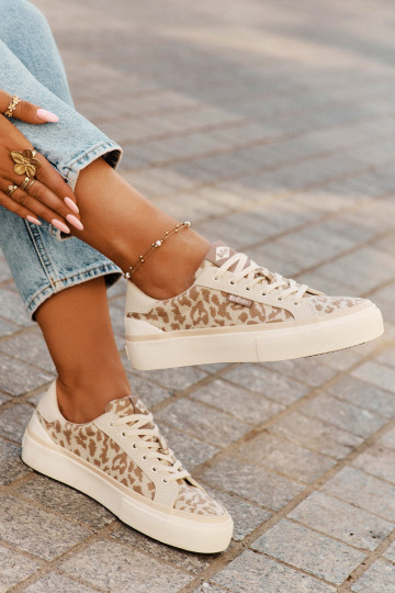 Laag Vrijetijdsschoenen met luipaardbontpatronen Lee Cooper LCIN-25-02-3330L beige