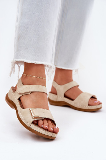 Comfortabele damessandalen Op de INig beige Sadevale