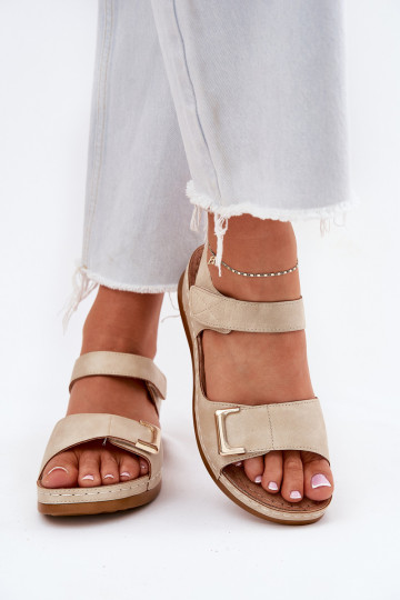 Comfortabele damessandalen Op de INig beige Sadevale 2
