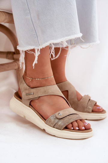 Dames sandalen Op de INig beige Het heeftroriella