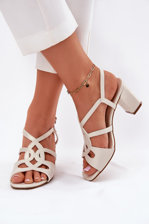 Dames Sandalen met hoge hak Op Sergio Leone SK884 parelmoer