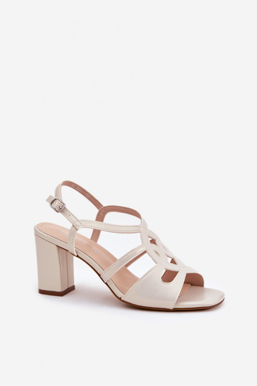 Dames Sandalen met hoge hak Op Sergio Leone SK884 parelmoer