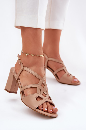 Dames Sandalen met hoge hak Op Sergio Leone SK884 beige